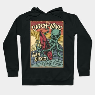 San Diego California Surfing summer enjoying distressed catch the wave Hoodie